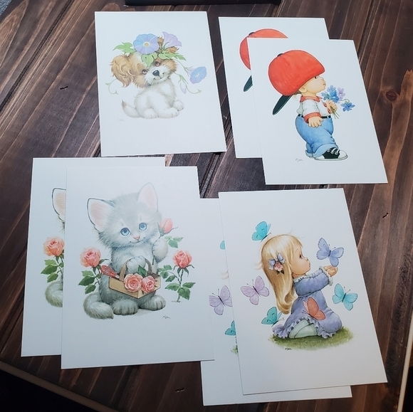 Vintage Ruth Morehead Art 7 Set Postcard 1987 Rare Mint Little Boy Blue & More - Picture 2 of 8